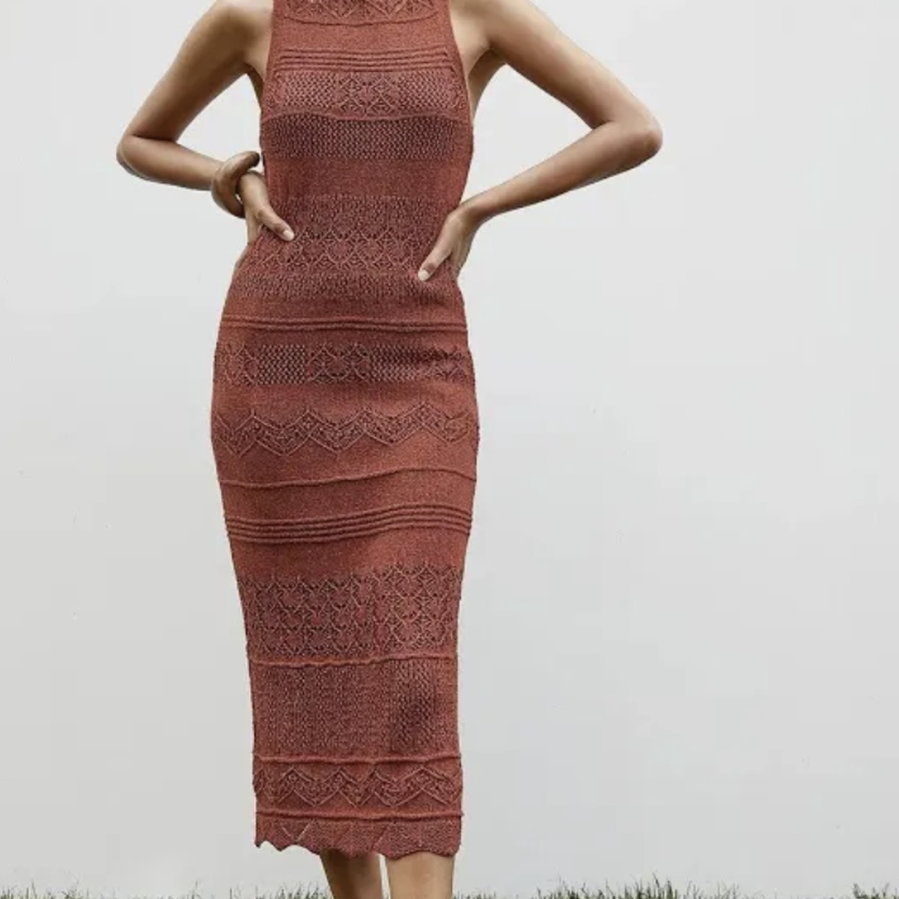Anthropologie crochet midi dress